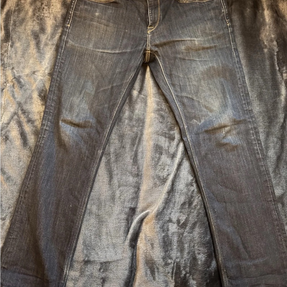 Volcom Solver Modern Straight Jeans Mens Size 32 Blue Dark Wash Denim Stretch